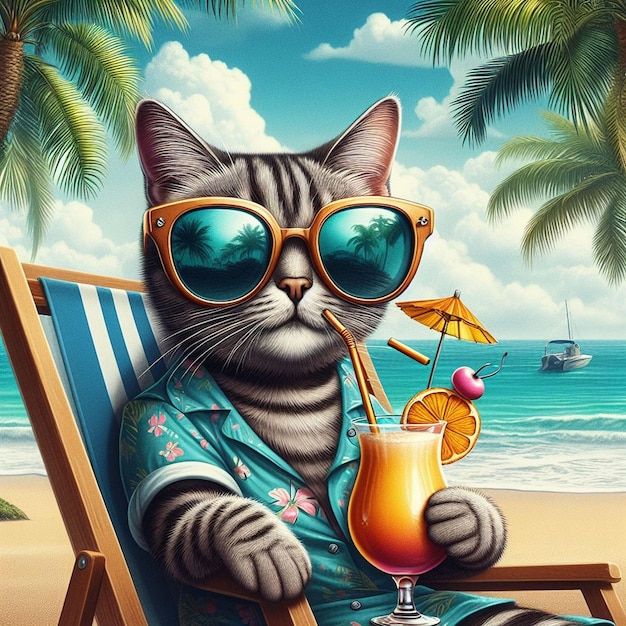 A cat wearing sunglasses