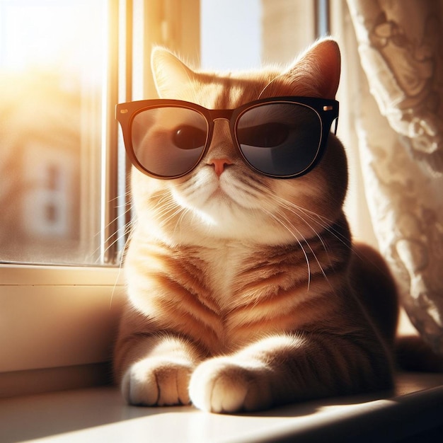 A cat wearing sunglasses