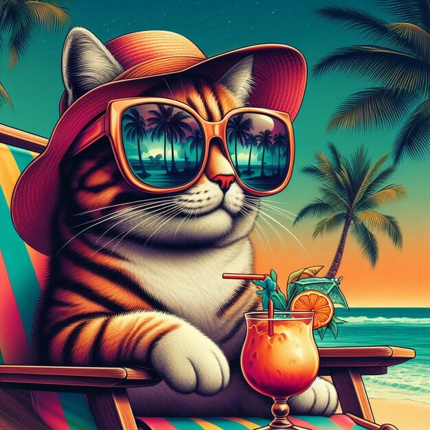 A cat wearing sunglasses