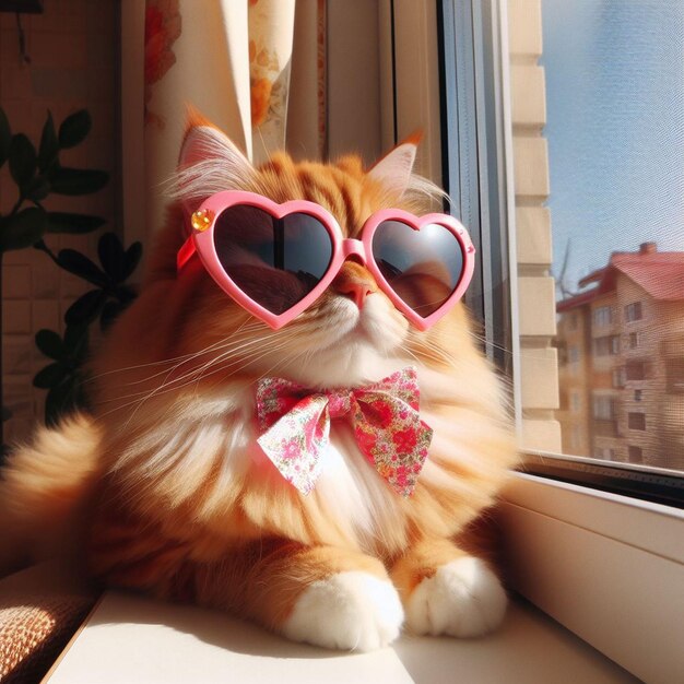 A cat wearing sunglasses