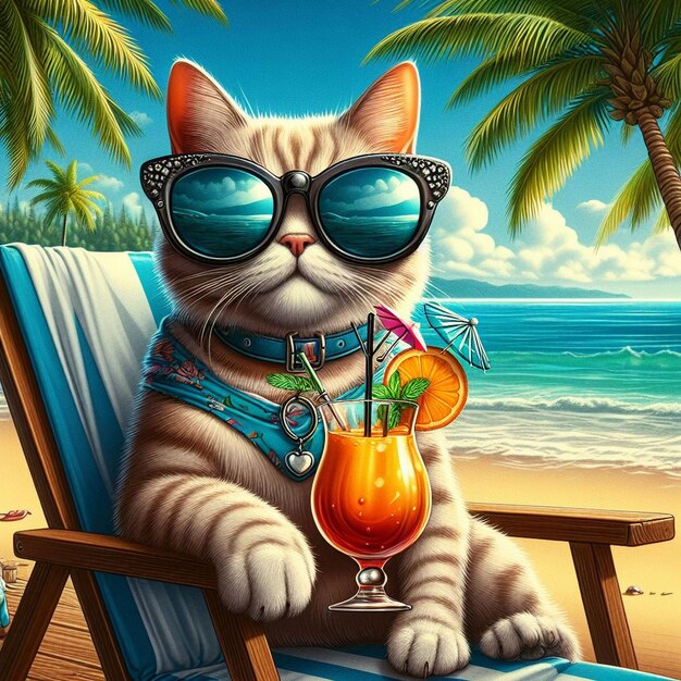 A cat wearing sunglasses