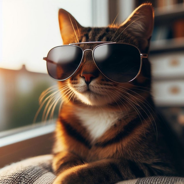 A cat wearing sunglasses