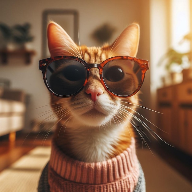 A cat wearing sunglasses