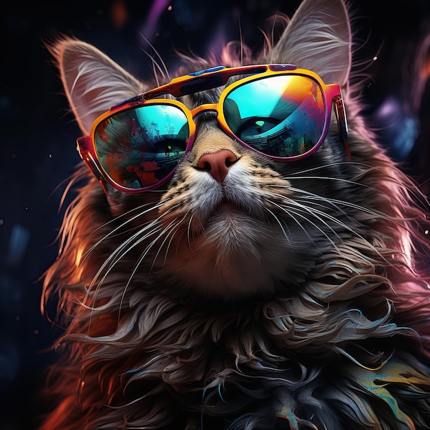 A cat wearing sunglasses