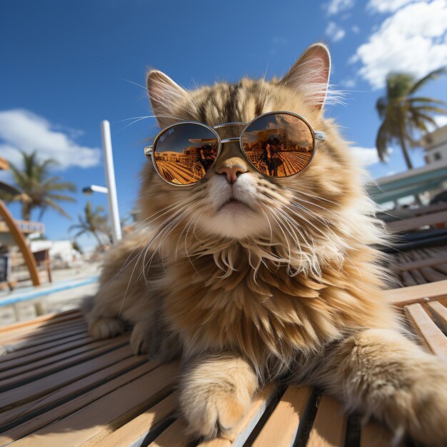 Cat Wearing Sunglasses