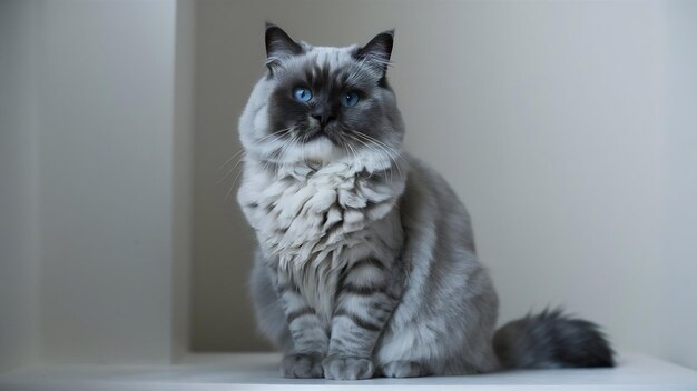 Cat on white background