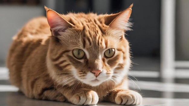 The cat on white background