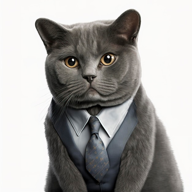 Photo cat who runs a business