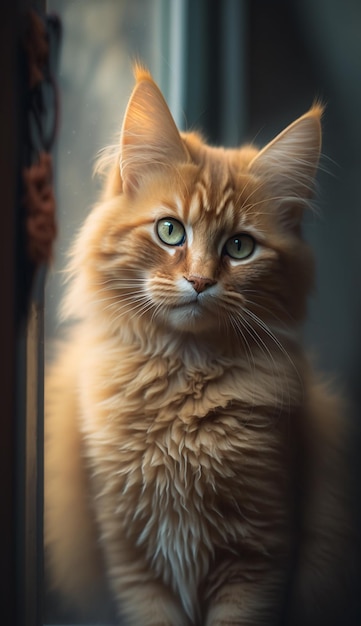 A cat in a window