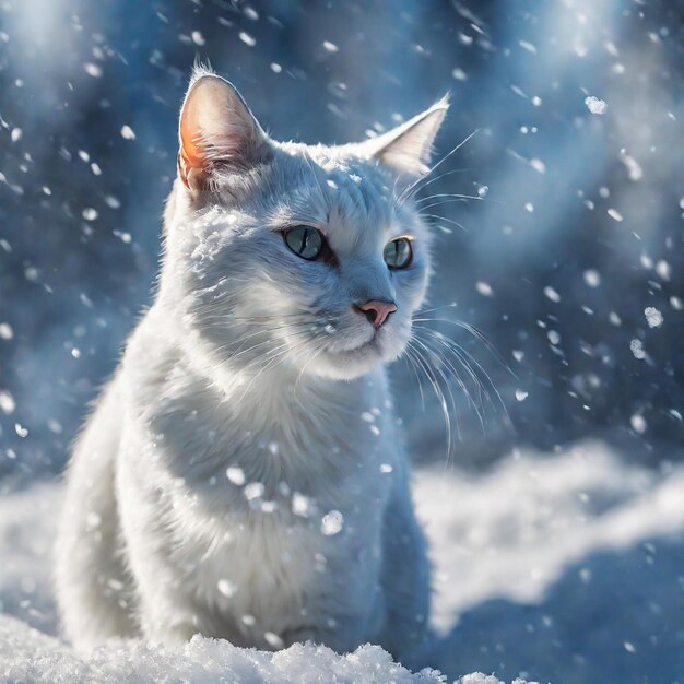 Photo the cat in winter