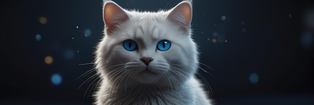 Photo a cat with blue eyes is looking at the camera