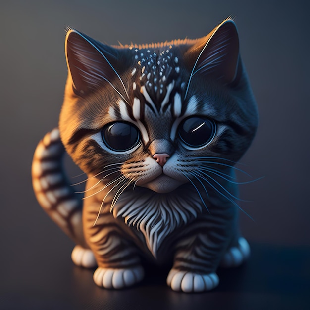 A cat with blue eyes is sitting on a table.