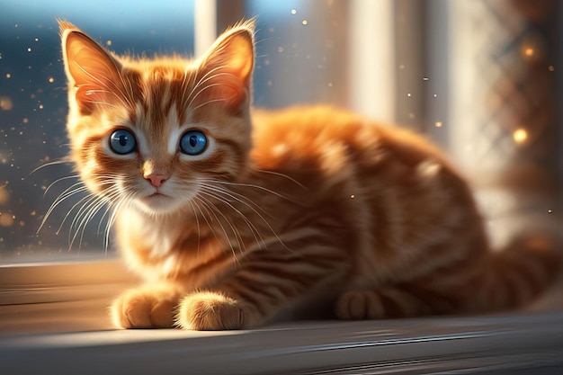 a cat with blue eyes laying on a windowsill.