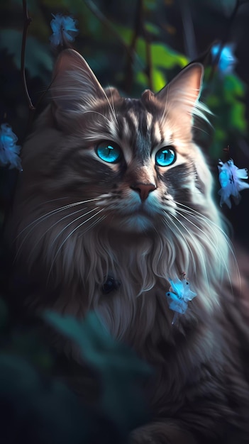 A cat with blue eyes