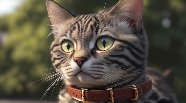 A cat with a collar Generative AI