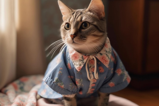 cat with a cute outfit