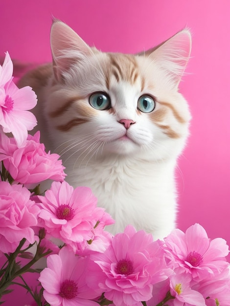 Cat with flower