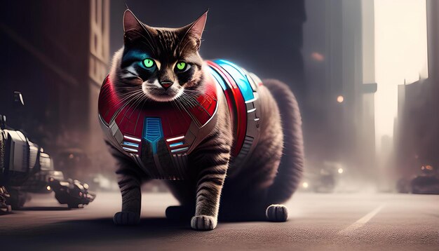 cat with full armor