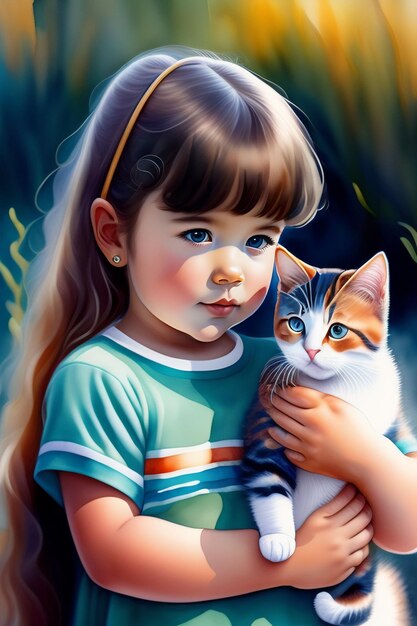 A Cat with a girl