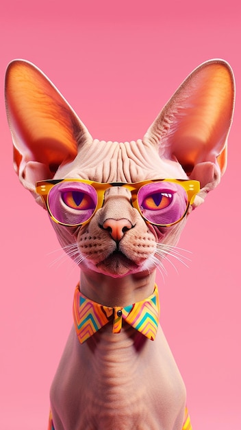 A cat with glasses on it