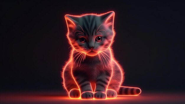 A cat with glowing eyes sits in a dark roomgenerative ai