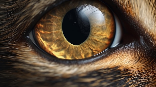 A cat with a golden eye Generative AI