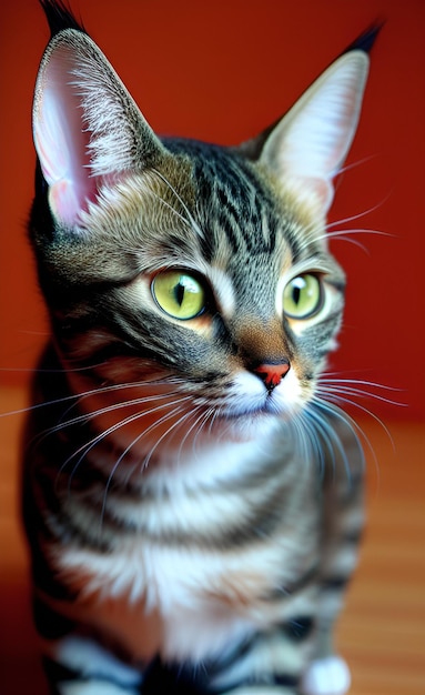 A cat with green eyes