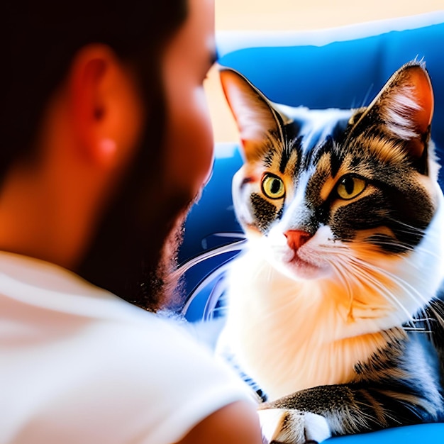 男と猫