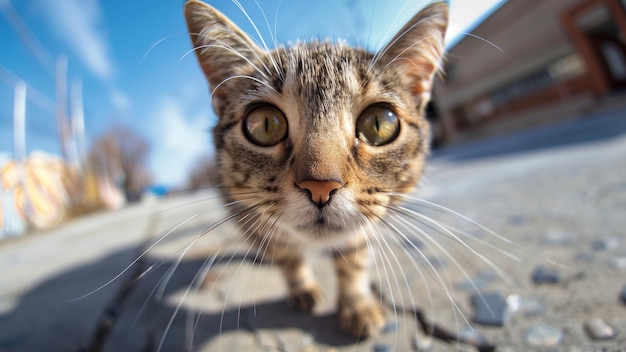 その上に引用詞が書かれた鼻を持つ猫