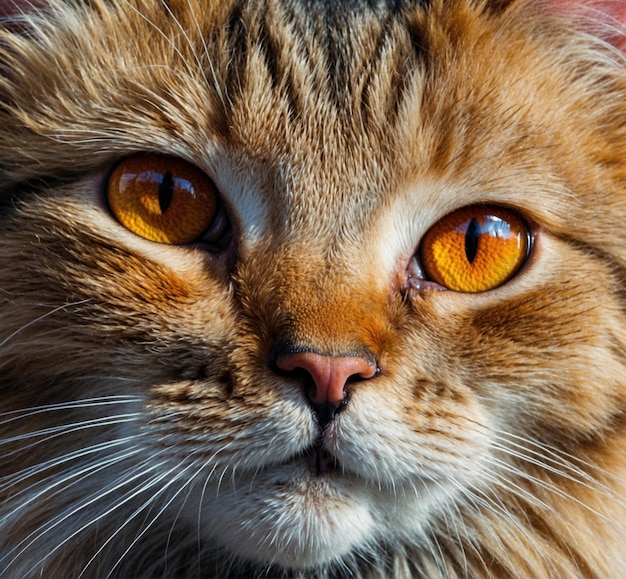 Photo a cat with orange eyes and a pink nose