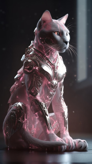 A cat with pink crystals on its face