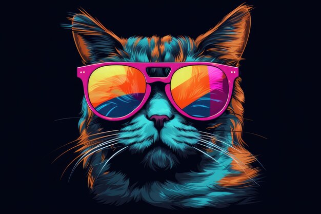 Photo a cat with sunglasses a sweatshirt