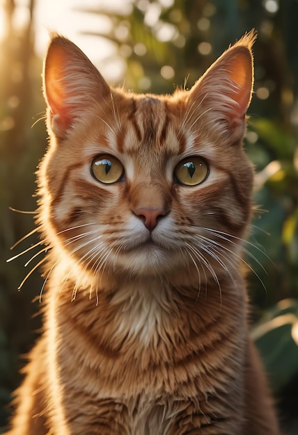 白い胸と顔に白い斑点のある茶色の毛皮の猫