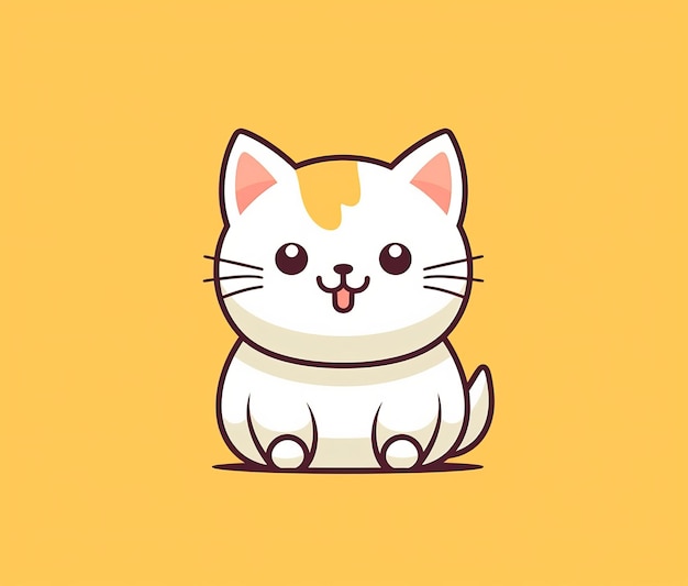 Cat with a yellow background and a black cat with a yellow spot on its head.