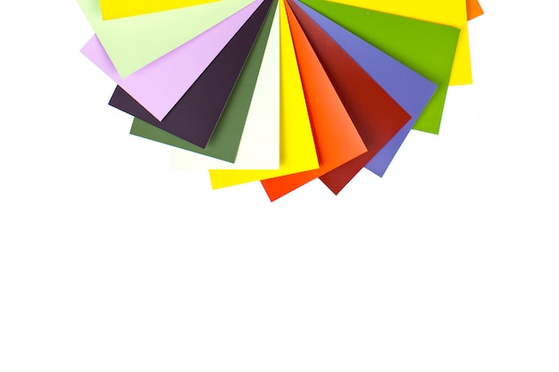 Catalogs of paints with a various color palette. Color Sample Stock Photo.