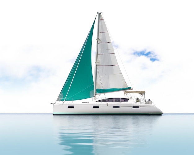 Catamaran on white background