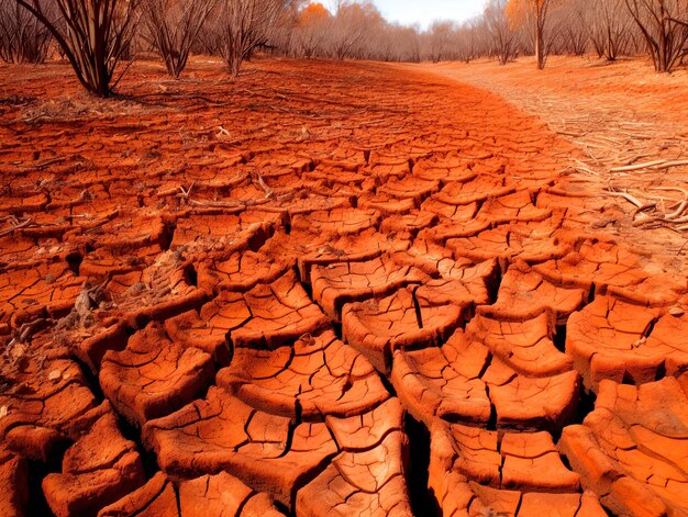 Catastrofale droogte als gevolg van het droogteconcept van de klimaatverandering