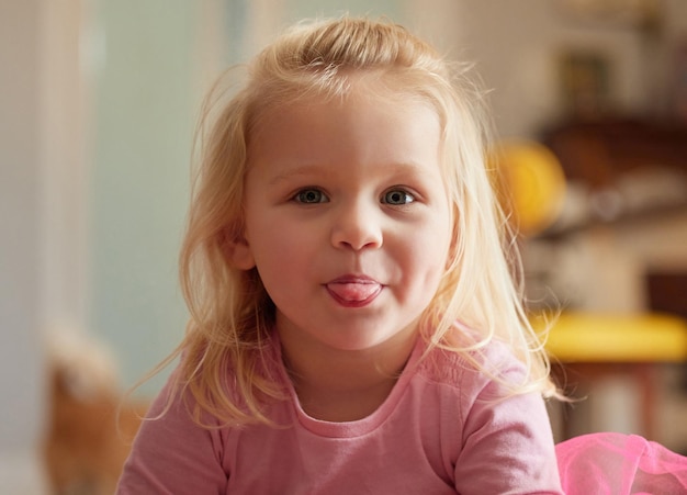 Catch me if you can Shot of an adorable little girl sticking her tongue out