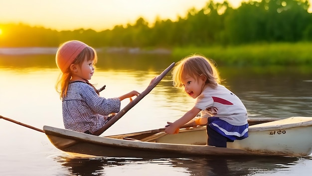 Catching fish on the river