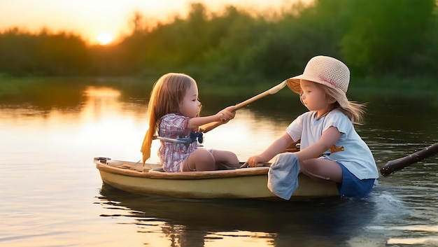 Catching fish on the river