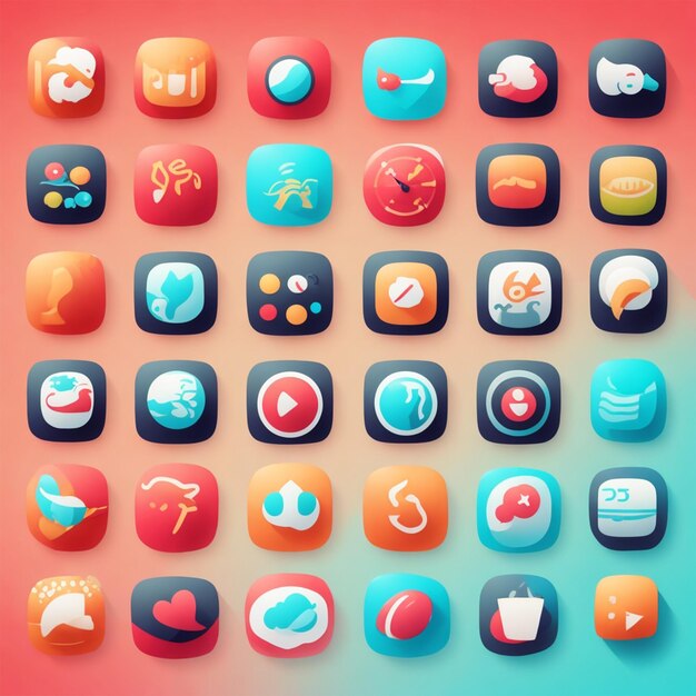 Photo catchy and lively icons ai generated