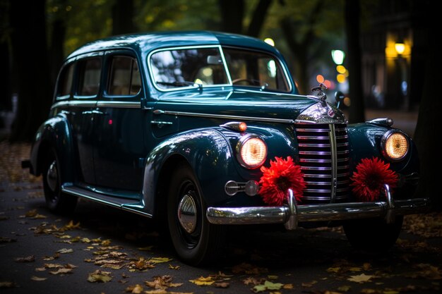 Catchy retro car in the style of Bess Hamiti