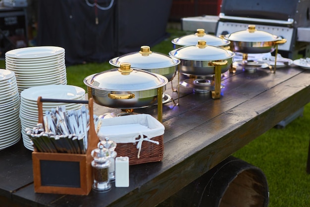 The catering wedding buffet ready for events