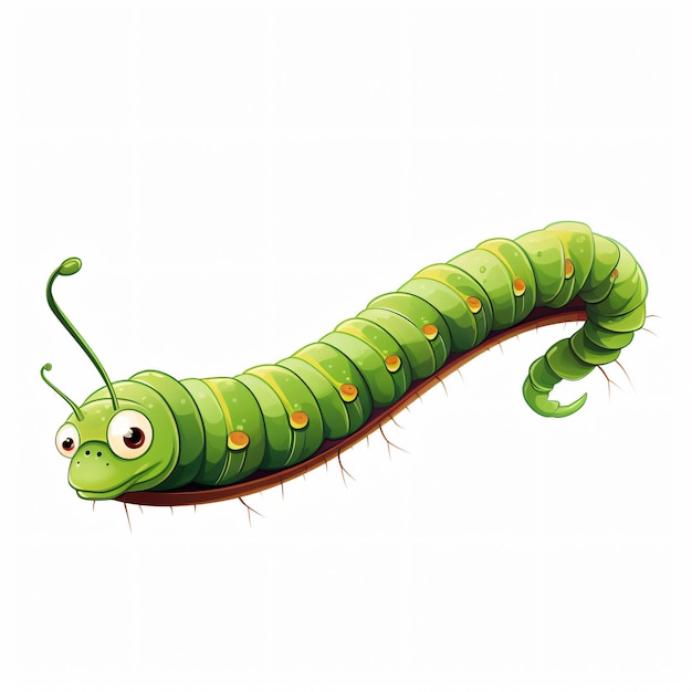 Caterpillar clip art geïsoleerd op witte achtergrond