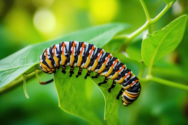 caterpillar on a leaf Generative Ai