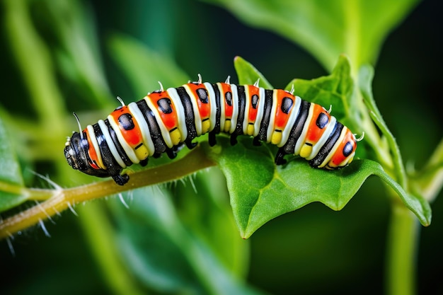 caterpillar on a leaf Generative Ai