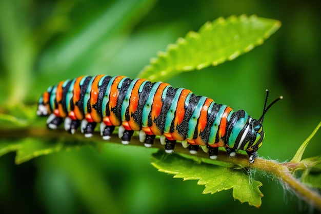 caterpillar on a leaf Generative Ai