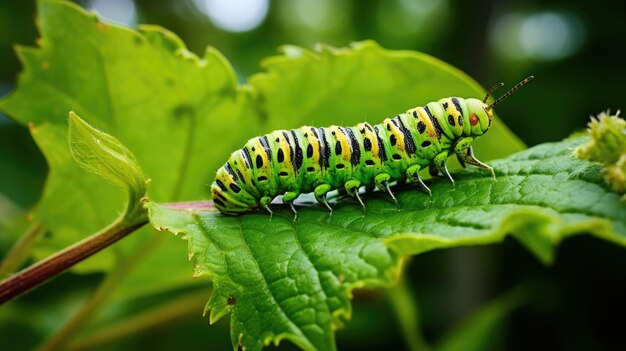 Caterpillar op blad