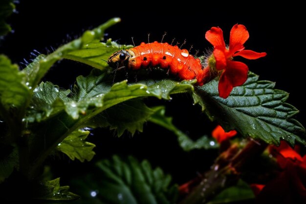 Photo a caterpillar that is on a plant