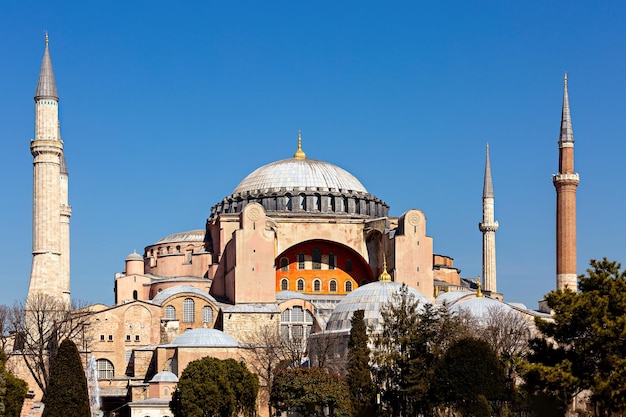 The cathedral Hagia Sophia in Istanbul or Hagia Sophia Mosque Turkey